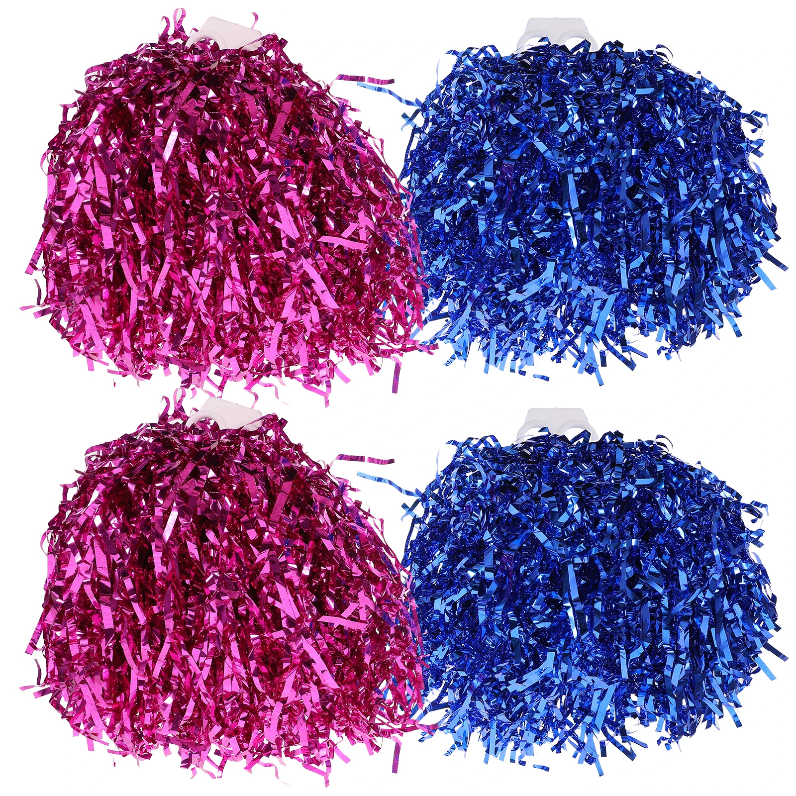 

4 Pcs 25g Small Size Hand Flower Cheerleading Pom Poms Metal Foil Gymnastics Dance Props
