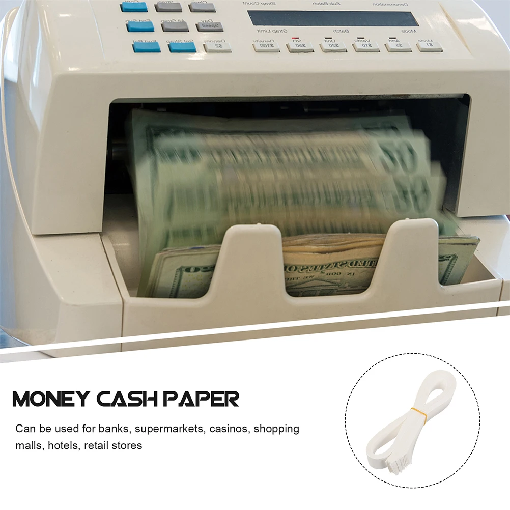 

200 Pcs Banknote Paper Cash Wrappers for Bills Currency Straps Band Money Bands White Strapping