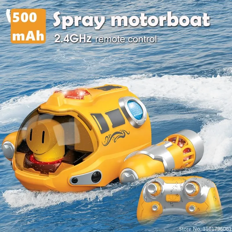 Waterproof Remote Control Speedboat Electronic Motor Ship Light Electric Water RC Speedboat for Aquatic Game for Kids Children