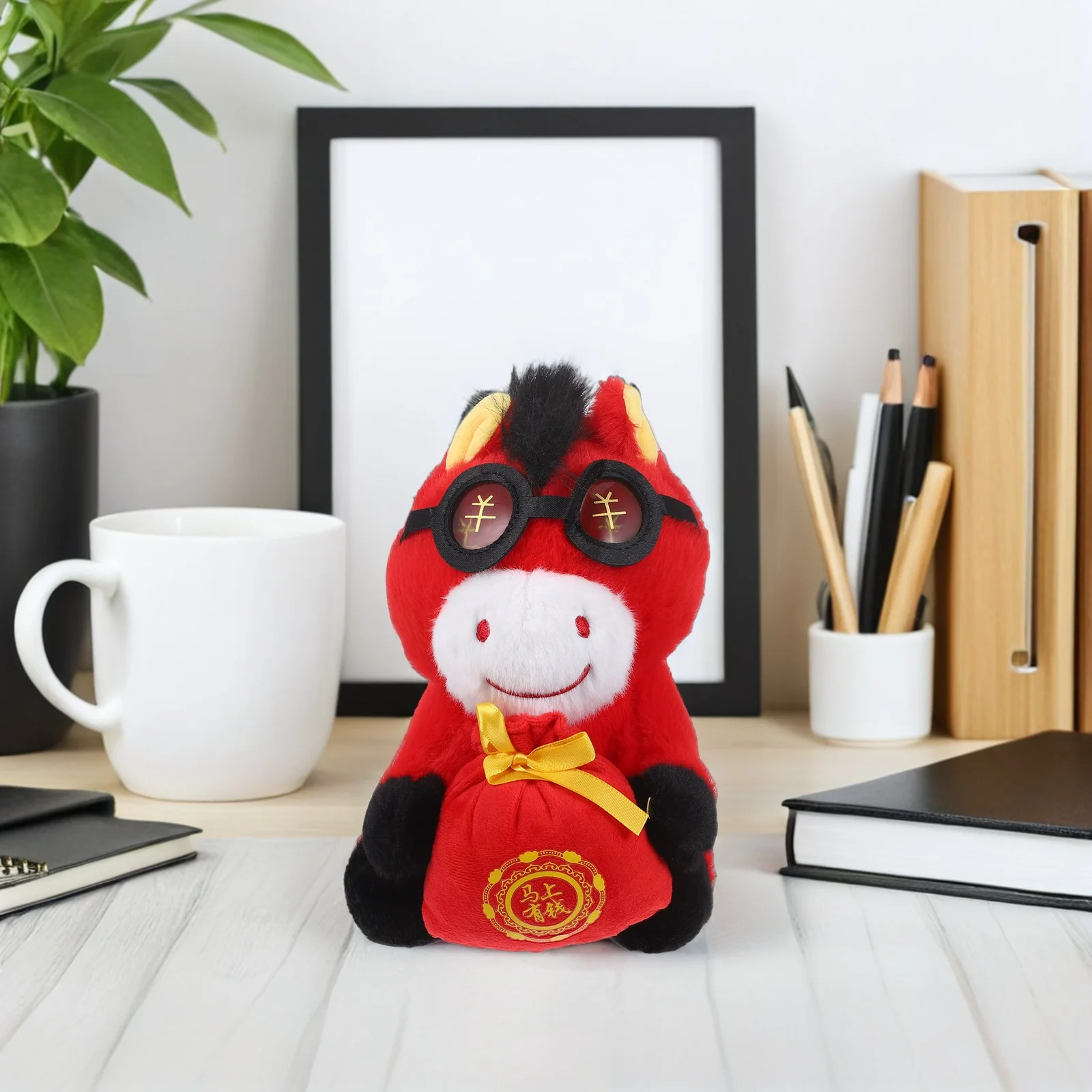 2026 Chinese dierenriem knuffel: rood zitpaard knuffeldier voor lentefestival woondecoratie partij gunst mascotte zacht jaar van de