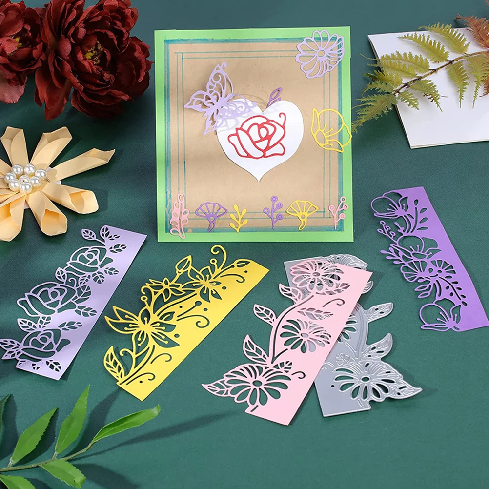

4pcs Flower Lace Cutting Dies Elegant Carbon Steel Stencils DIY Craft Supplies Embossing Scrapbook Card Making Tools