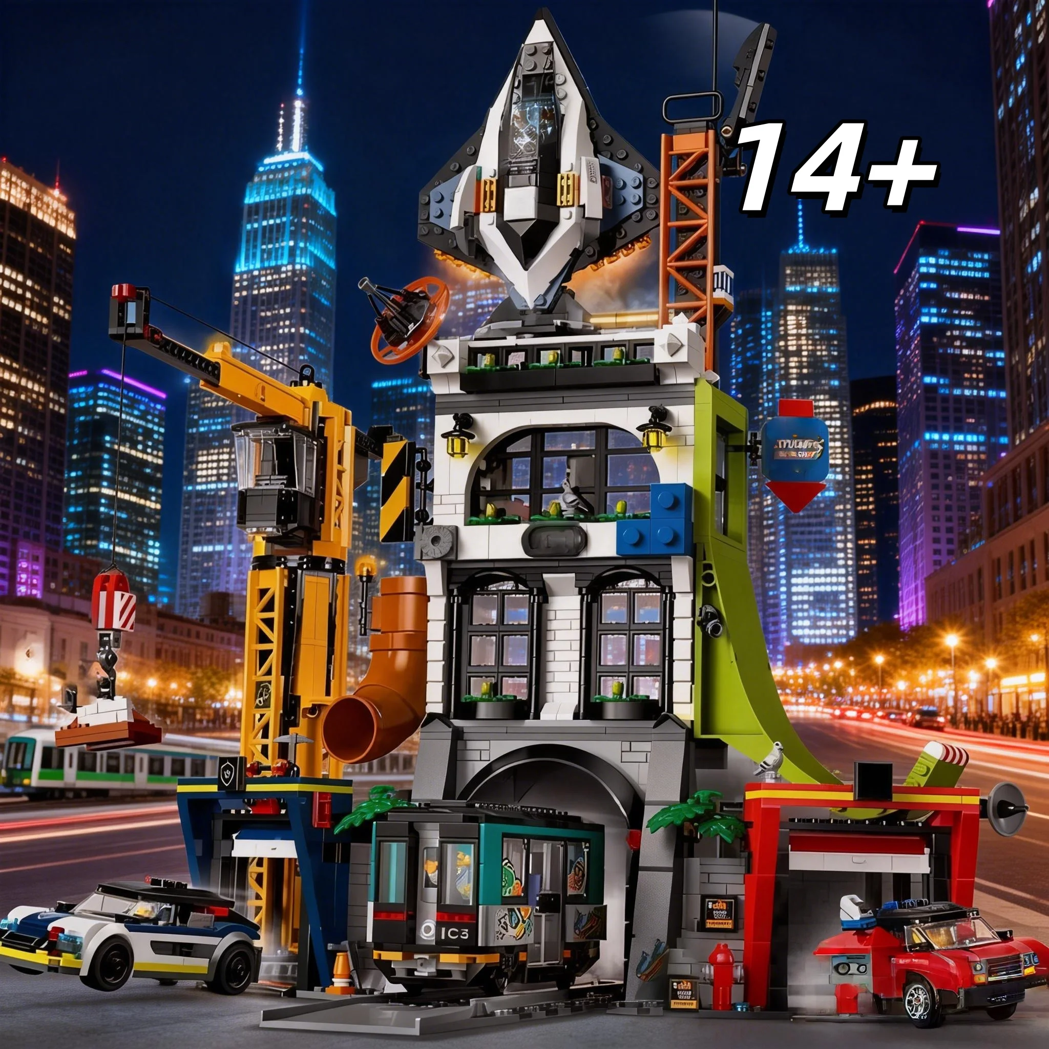 

Новый конструктор 2026 года: Интегрированный командный центр современного города (1941 деталь), модель MOC, набор строительных блоков, игрушка, подарок на день рождения/Рождество