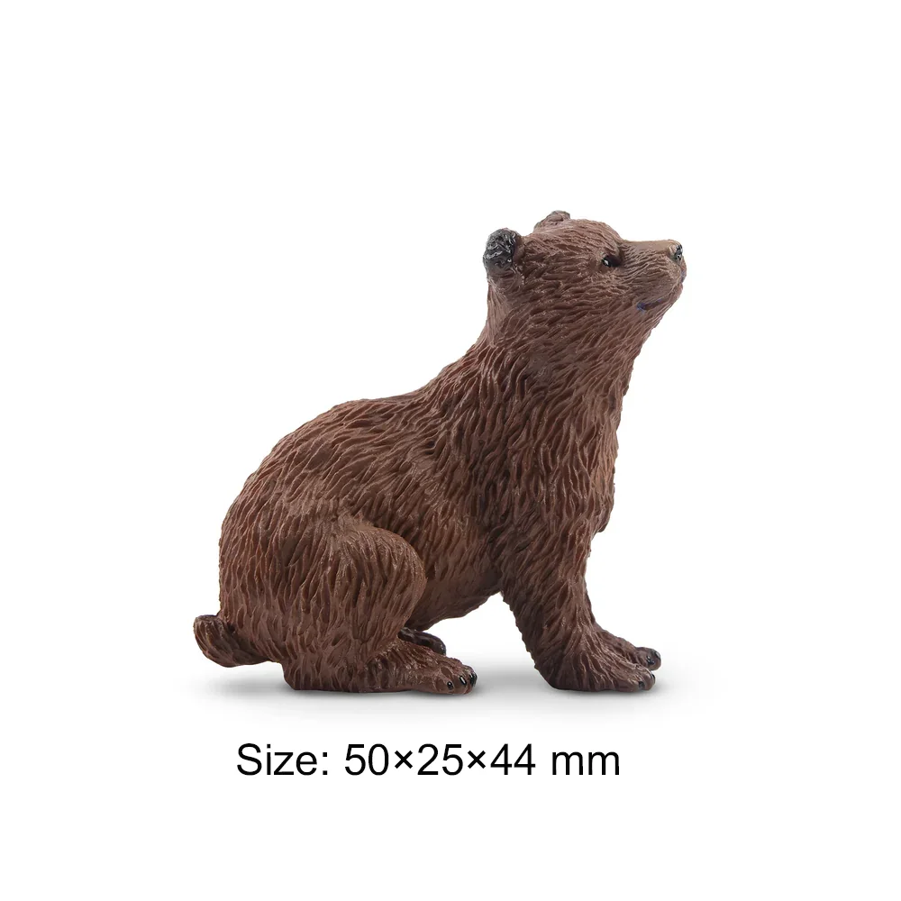 Toymany Simulation Sitzende Braunbär Welpe Wildlife Tier Modell Spielzeug Mini Figuren Puppen Action Figuren Spielzeug Kinder Geschenk