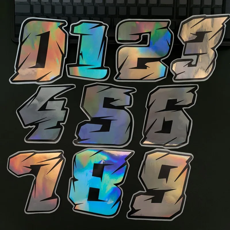Number Decal Set 0-9 Waterproof Scratch Resistant Vinyl Sticker Car Motorcycle Bumper Fuel Tank Window Body Decor