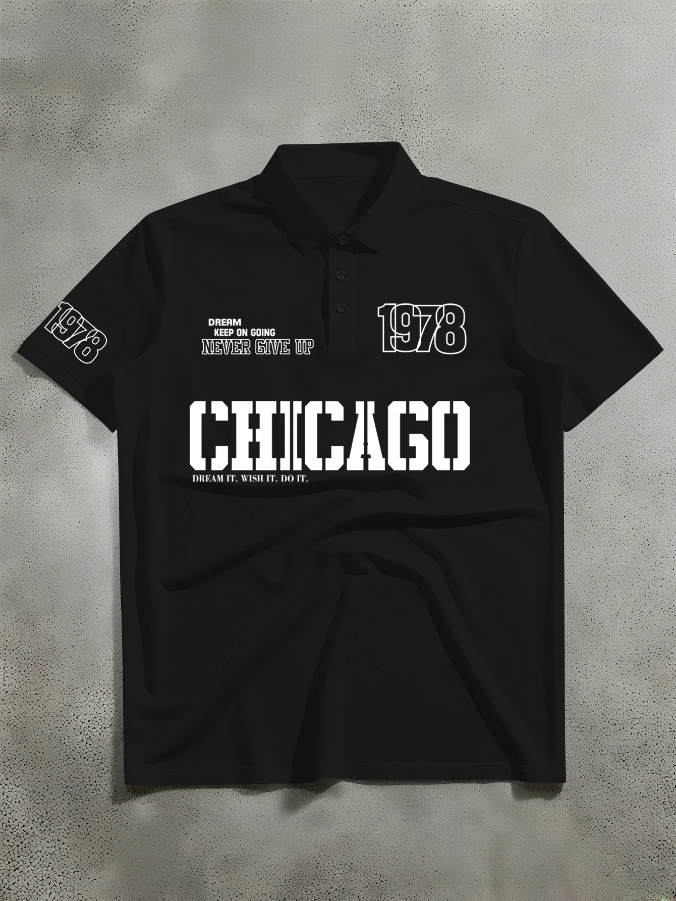 New unisex short sleeved polo shirt American Chicago 