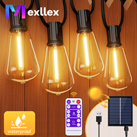 12M/9.5M Solar String Lights Outdoor with Remote, ST38 Patio Lamp & LED IP65 Shatterproof Bulbs, 8 Light Modes for Garden Party