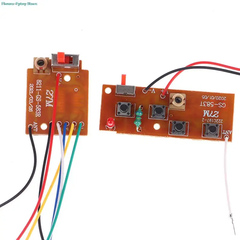 1set 4CH RC Remote Control 27MHz Circuit PCB Transmitter and Receiver Board parts with Antenna Radio System