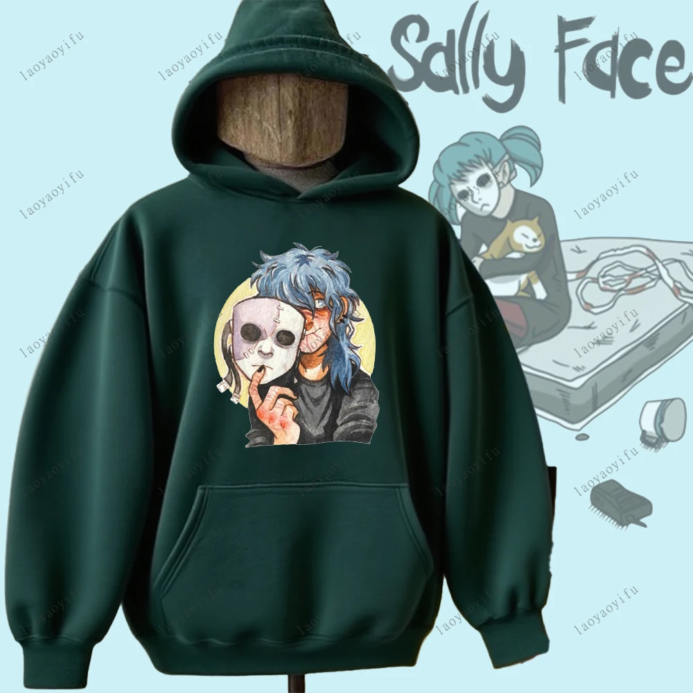 Sudadera con capucha Sally Face juego de terror y misterio sudadera Sally Face otoño e invierno mantener caliente Unisex mujeres hombres Sudadera con capucha