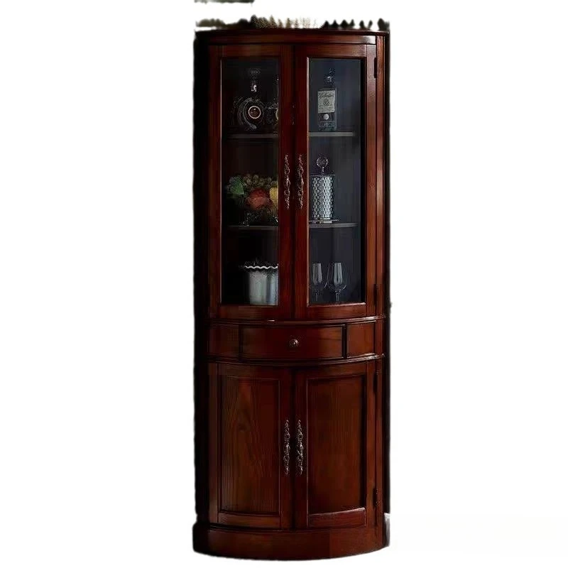 

American style, all solid wood, corner cabinet, triangle, European style, living room, corner, side cabinet, corner