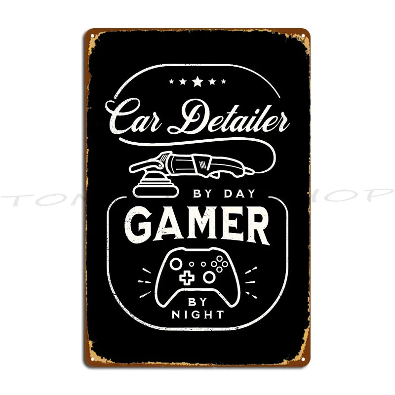 Auto Detailer I Don’t Stop When Tired I Stop When I’m  Metal Sign Plaques Funny Party Cave Design  Tin Sign Poster
