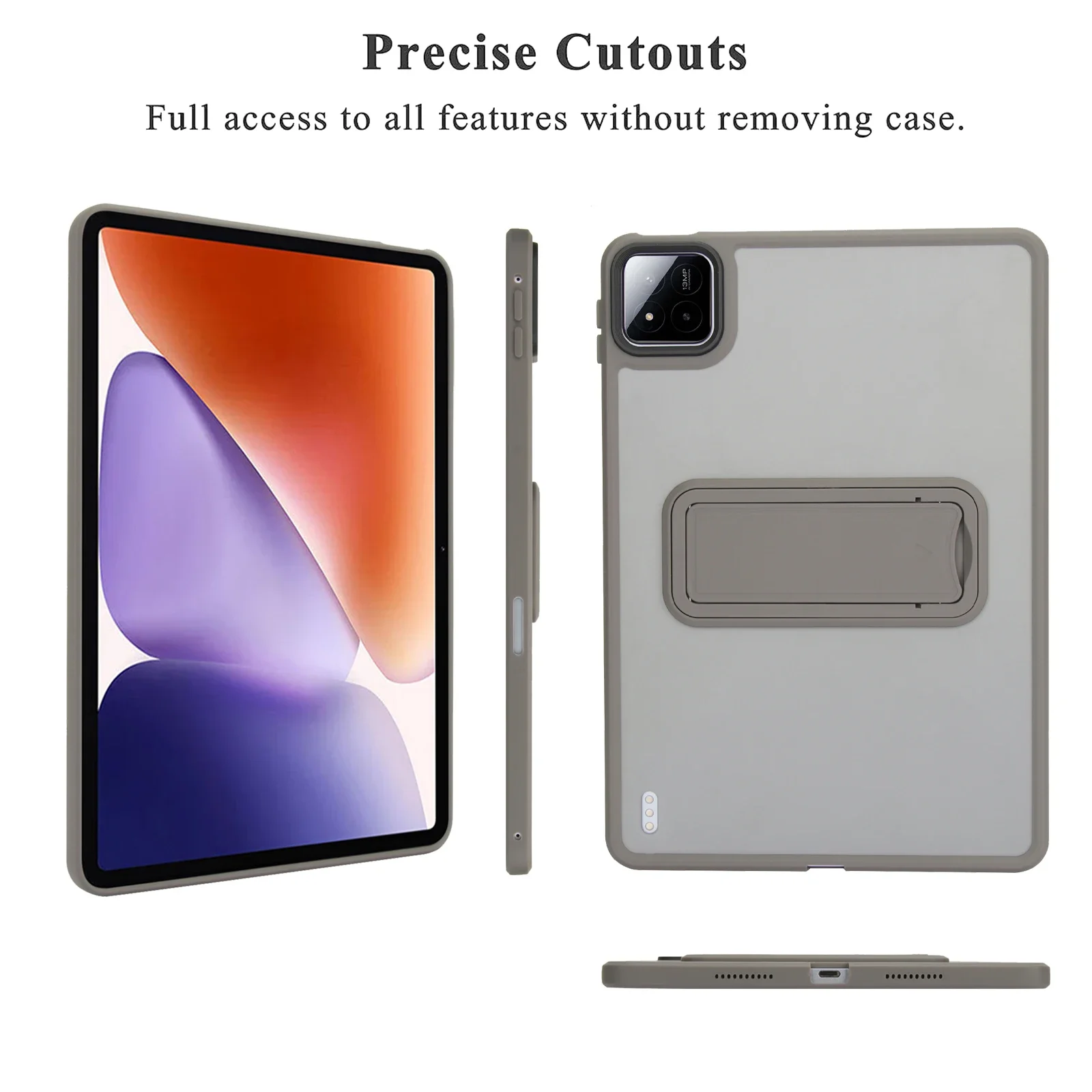 Przezroczyste etui z podstawką do tabletów Xiaomi MI Pad 8 7 6 5 Pro 6S 7S oraz Redmi K Pad Pro SE 11 8.7 12.1, matowe etui z funkcją stojaka. — zdjęcie produktu 6
