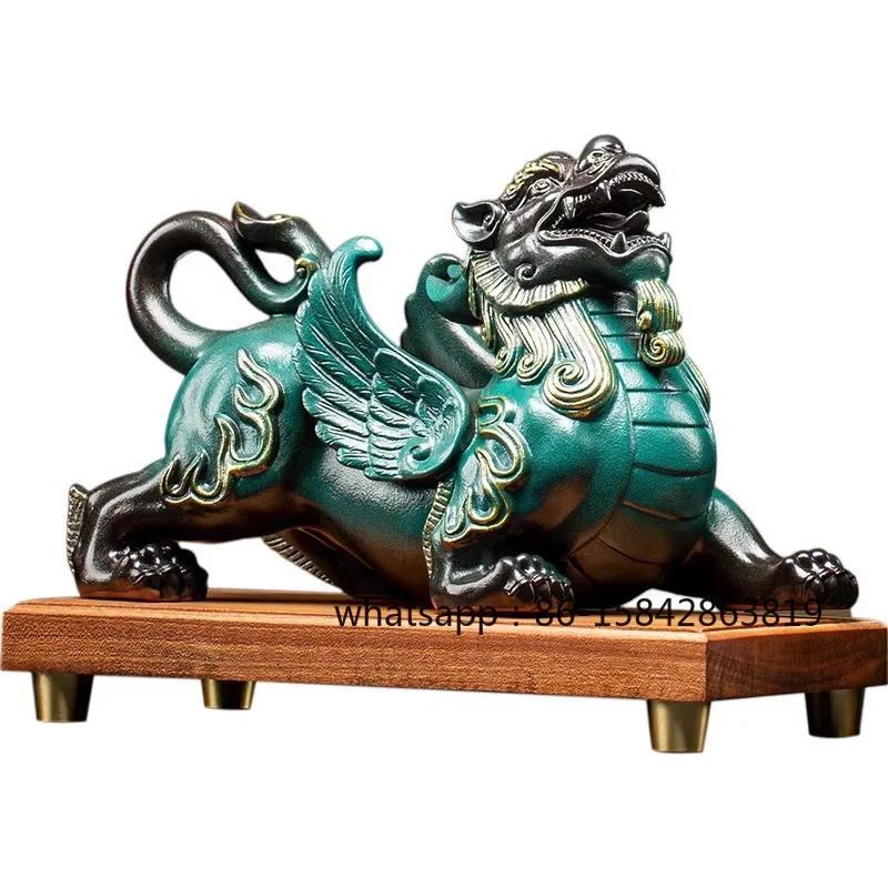 Ceramic Pie Show Decoration A Pair of Feng Shui Money Pumping Safe Storage Living Room Office Decoration Craft Gifts