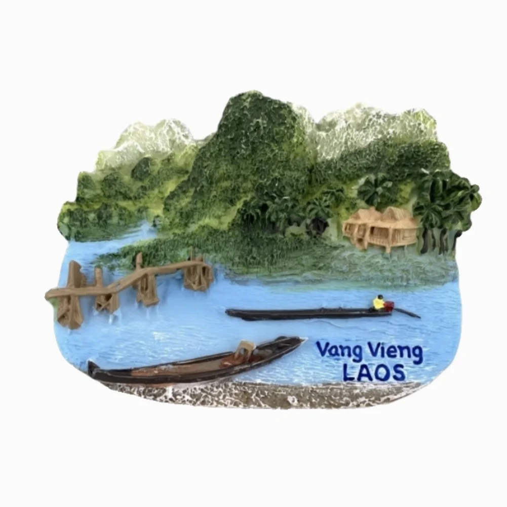 Asia Laos Customs And Culture 3D Refrigerator Magnets Fridge Magnetic Tourist Souvenir Decoration Articles Handicraft Gifts