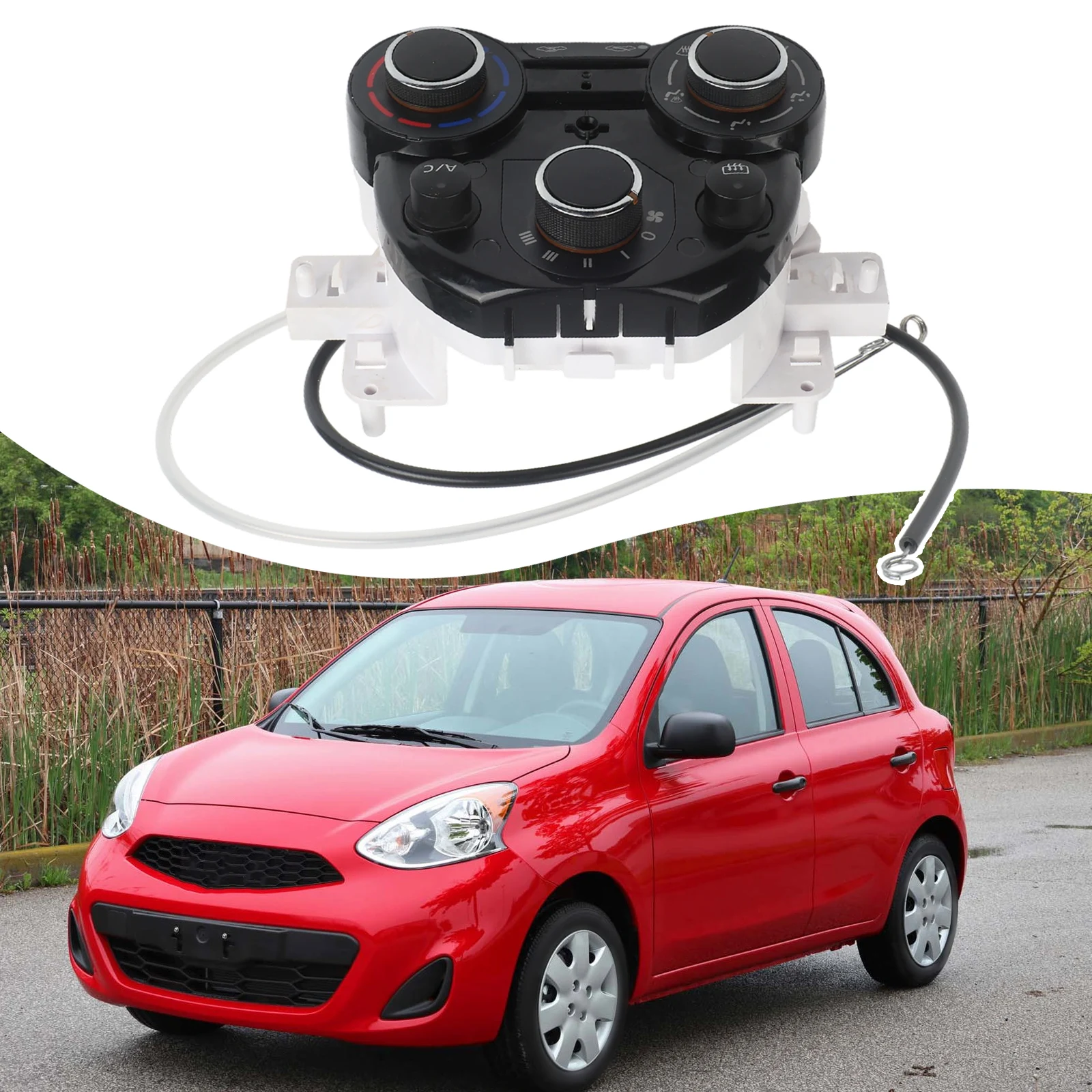 

Suitable For Nissan Versa 2012-13 And Micra 2015-2018 Air Conditioning Switch Panel, Black, 27510-1HM5A Black ABS