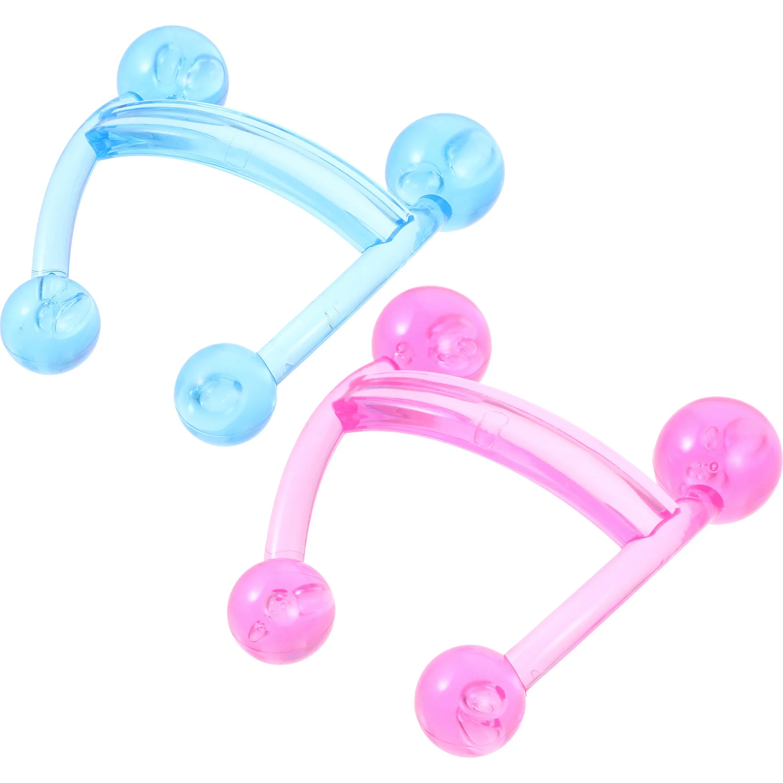 

2 шт. массажер для спины, небольшой портативный ручной массажер для шеи, плеч, расслабляющий массажный инструмент для снятия усталости тела, компактное руководство