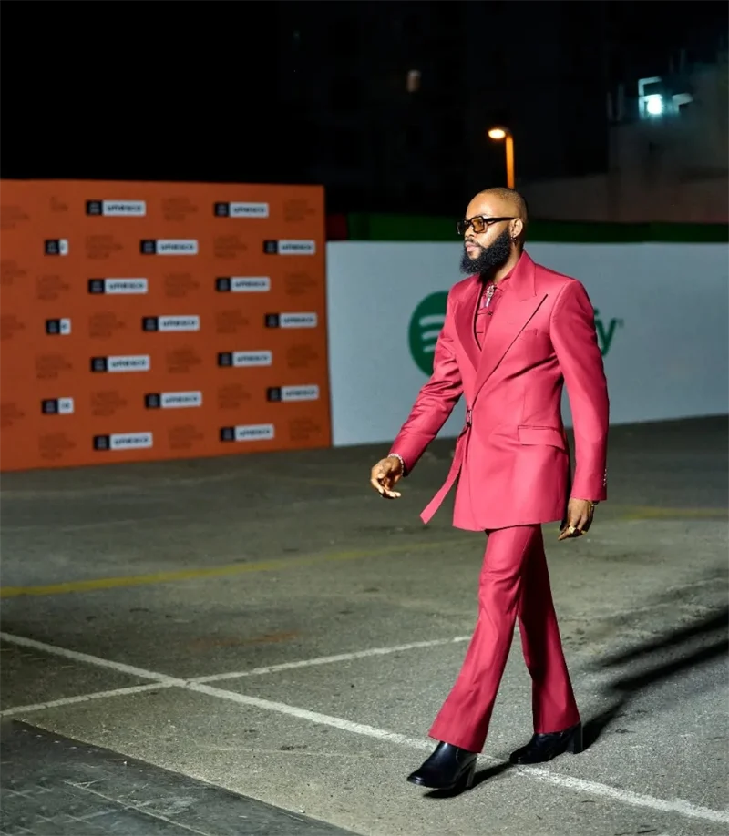 

Red Men Suit Set 2 Pieces Blazer With Hem+Pants Trousers Belted Formal Office Coat Wedding Tuxedo Customized Prom Jacket