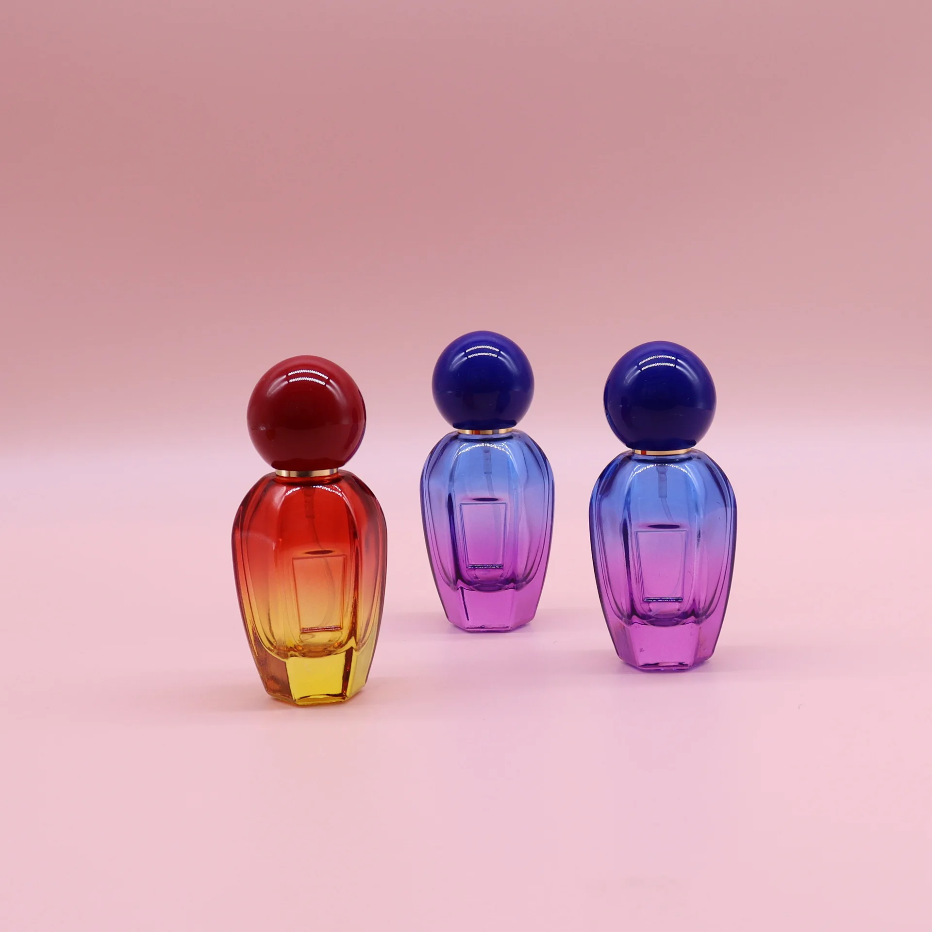 30ml Empty Perfume Spray Bottle Gradient Color Round Cap Refillable Scent Mist Atomiser Sprayer Bottle Cosmetic Containers