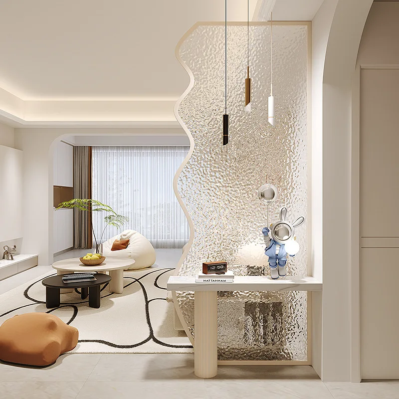 قسم فاخر خفيف، حوض غسيل من الزجاج المموج الكريمي فنغ شوي