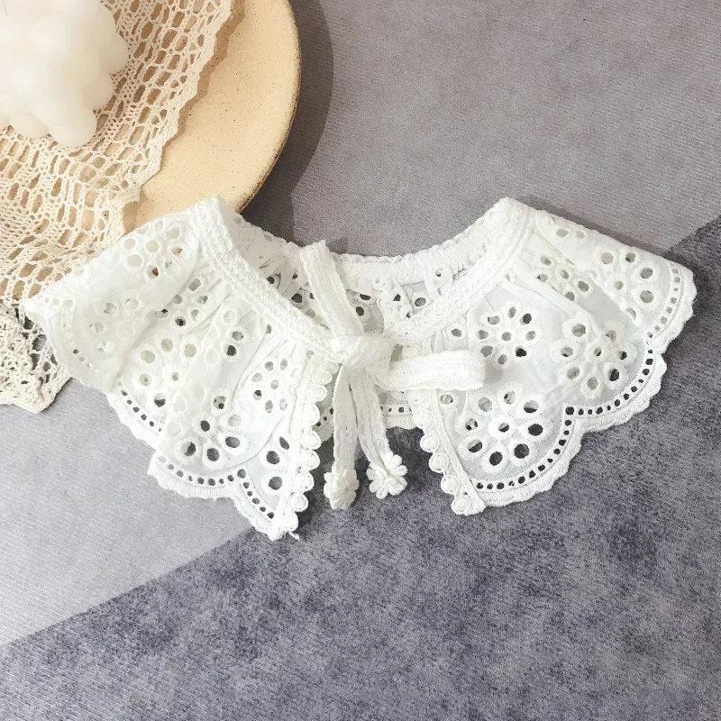 Baby Fake Collar Lace Kids Girls Scarf Shawl Cotton Children Detachable Collar Neckwear Girls All Match Child Accessories 3-8Y