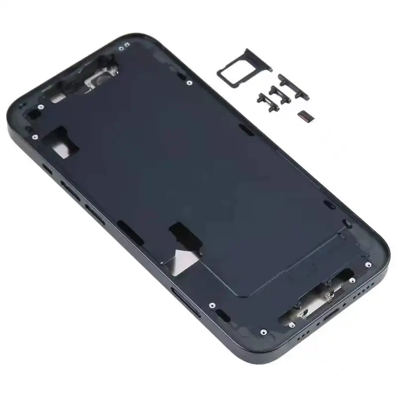 Back Housing Battery Cover For iPhone 14 14 Plus +Back Glass+Middle Frame Chassis+with Side Buttons+SIM Tray+Tools 14 Back Cover