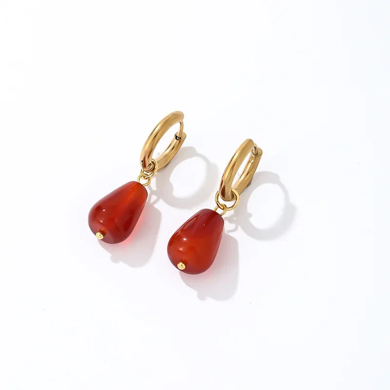 Drop Natural Stone Earring Handmade Crystal Drop Earrings for Women Natural Raw Green Aventurine Earrings Healing stone Earrings
