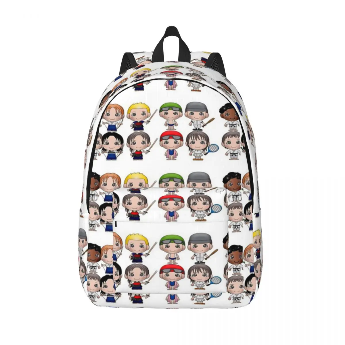 

Anime Collage Cartoon Boys And Girls Colorful Sports Illustration Simple and Stylish Backpack Canvas Backpack Bags for women