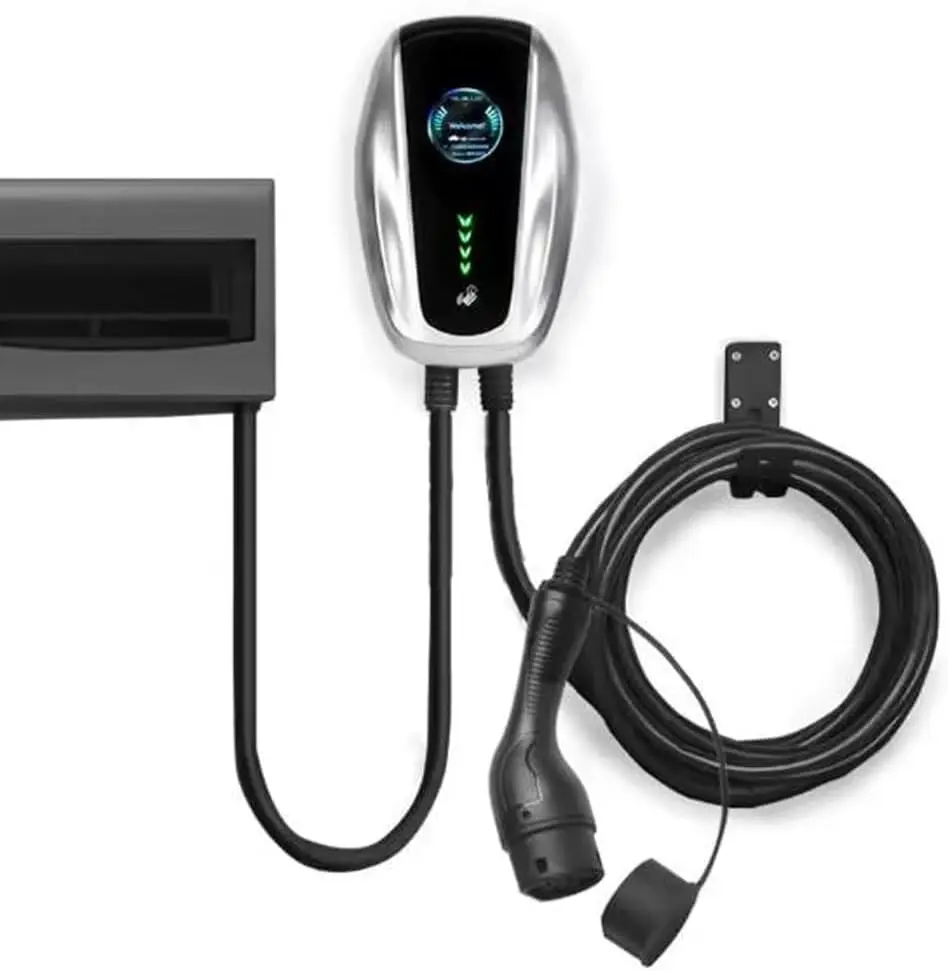 

UE Level 2 EV Charger 50 Amp Smart Display 25ft Cable Outdoor/Indoor Hardwired EV Charger Level 2 WiFi EnabledCar Charger