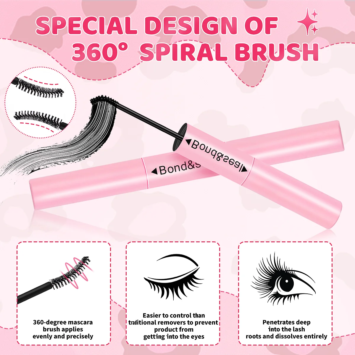 Conjunto de cílios postiços fofos 30D40D50D, cachos D misturados de 9-16 mm para maquiagem perfeita dos olhos com cola, pinça, pincel