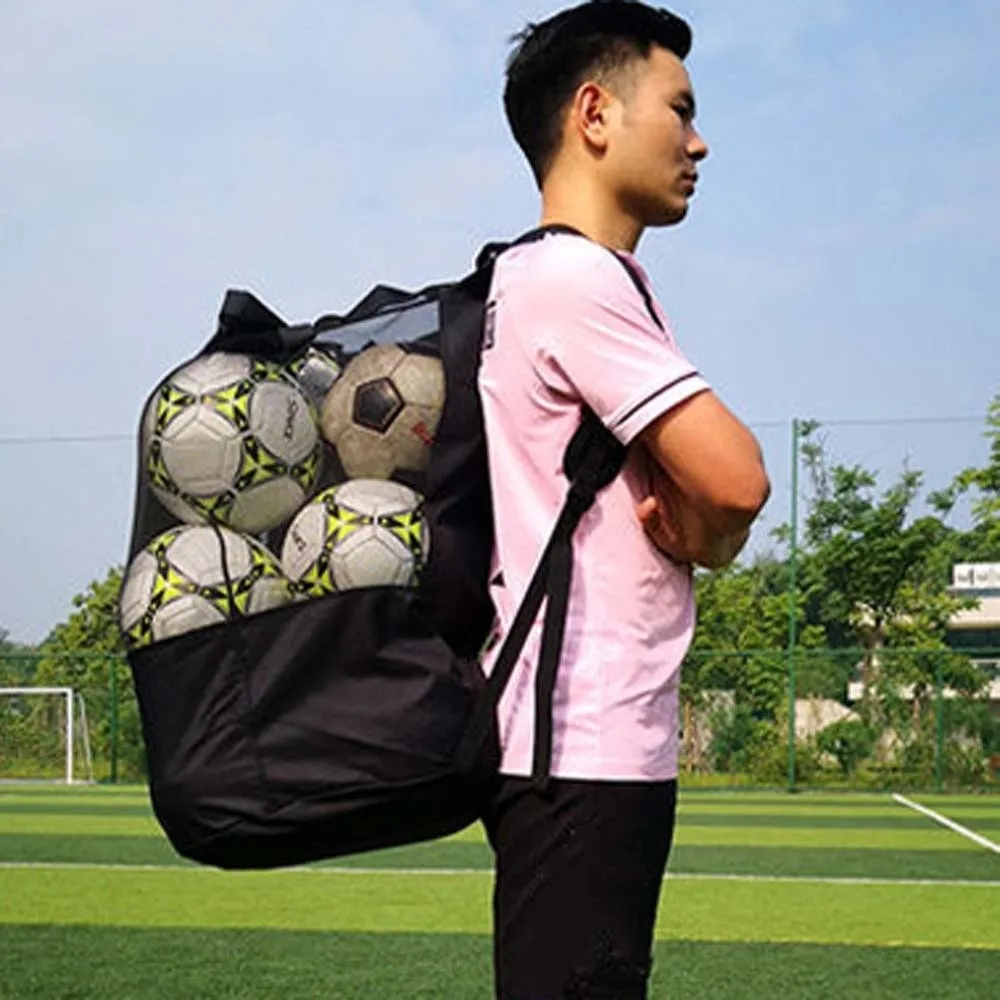 Duurzame voetballen opbergtas Lichtgewicht grote capaciteit ballen dragen schoudertasje Canvas verdikte basketballen mesh tas
