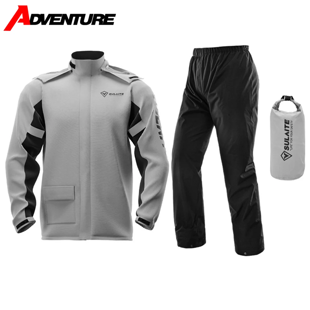 

Motorcycle Raincoat And Rain Pants Set Motocross Riding Rainproof And Waterproof Outdoor Reflective Riding Raincoat Men Women