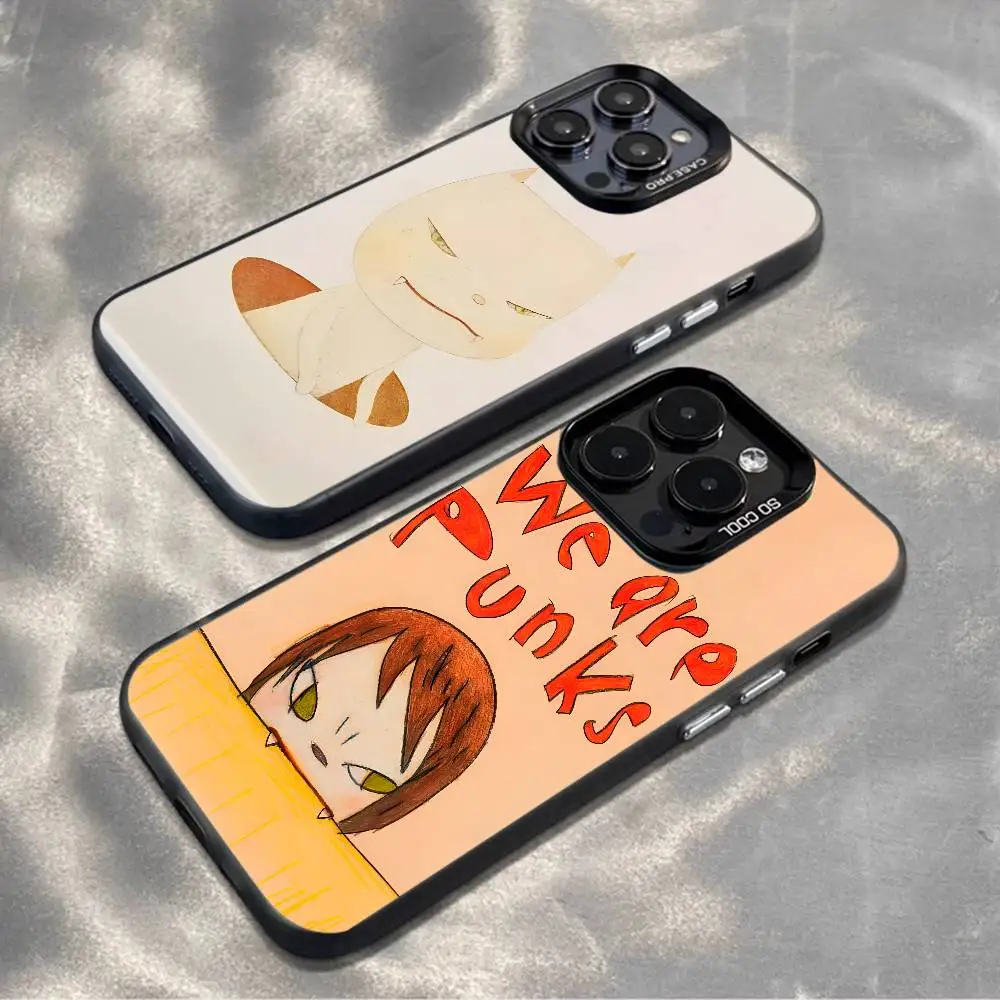 

Y-Yoshitomo N-Nara Art Phone Case For iPhone17,16,15,14,13,12,11,Mini,Pro,MAX,plus,Black Matte Shockproof Cover