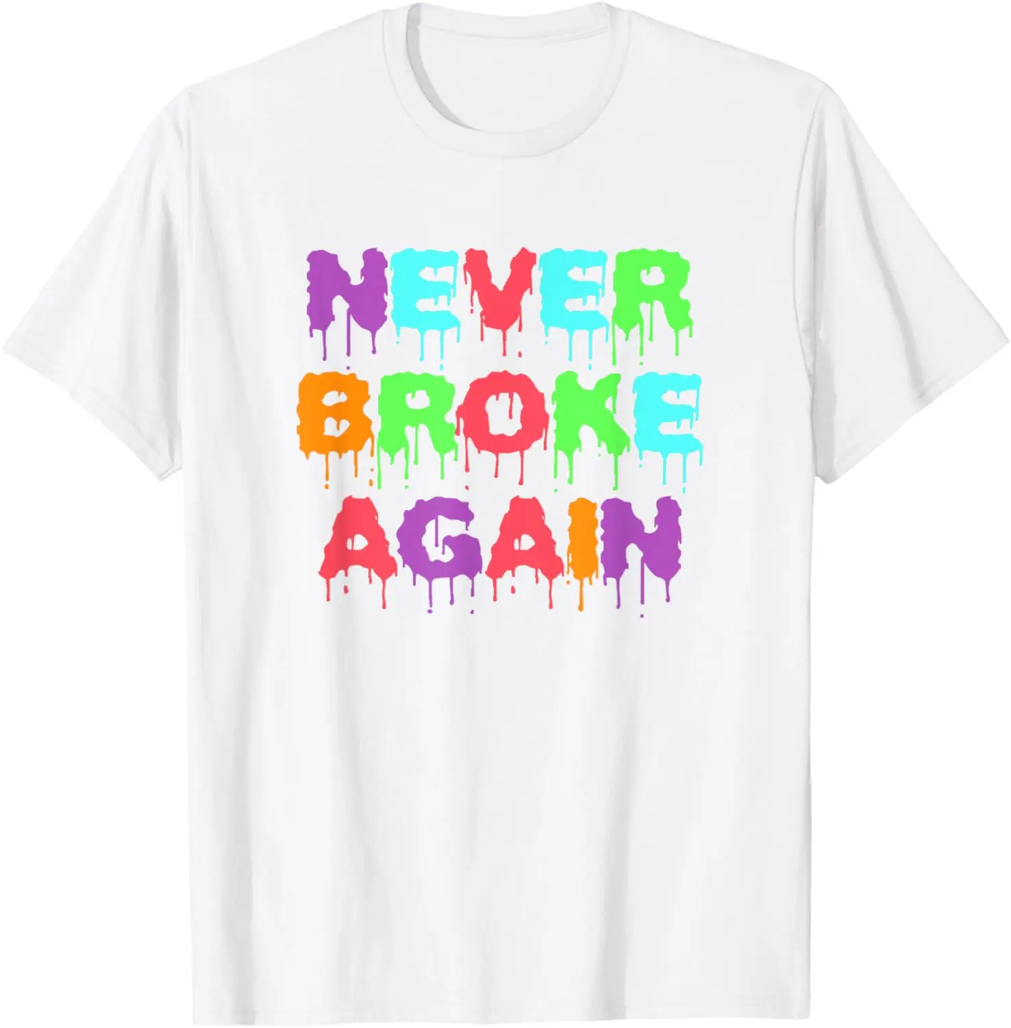 أبدا كسر مرة أخرى الزحام طحن تحفيزية تي شيرت قسط جودة الوزن الثقيل قمصان الرجال الشارع الشهير Harajuku Y2K القمم