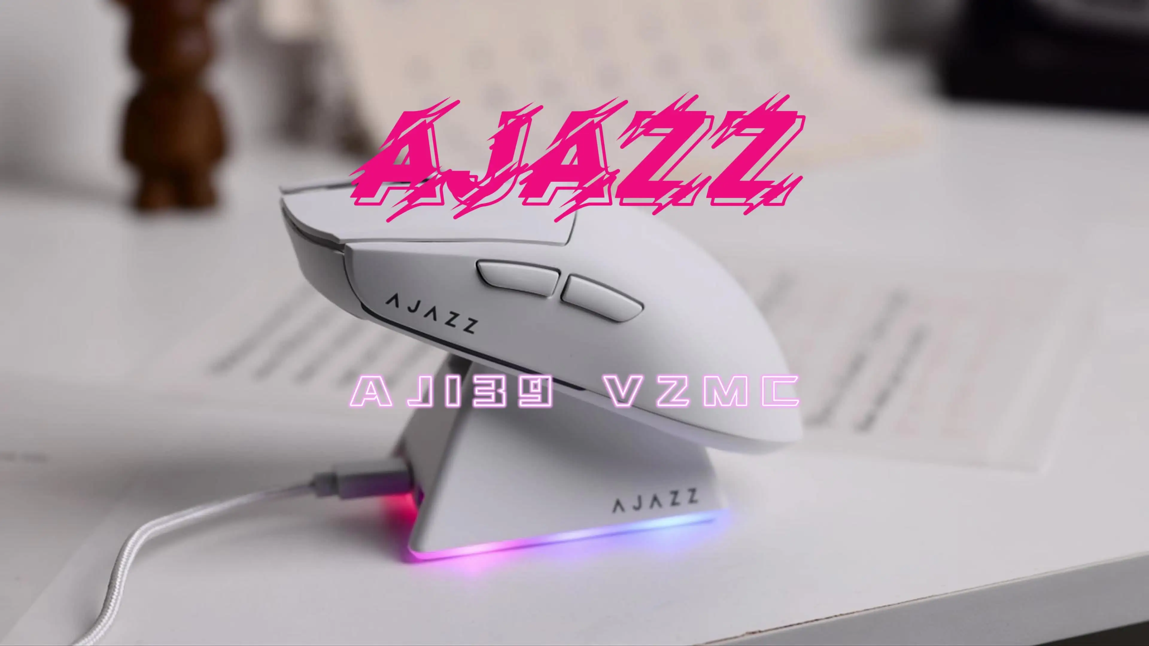 AJAZZ AJ139 V2 MC PAW3311 Wireless Gaming Mouse with RGB Magnetic Charging Base 24000DPI Bluetooth/Wired Mice,PC Gamer