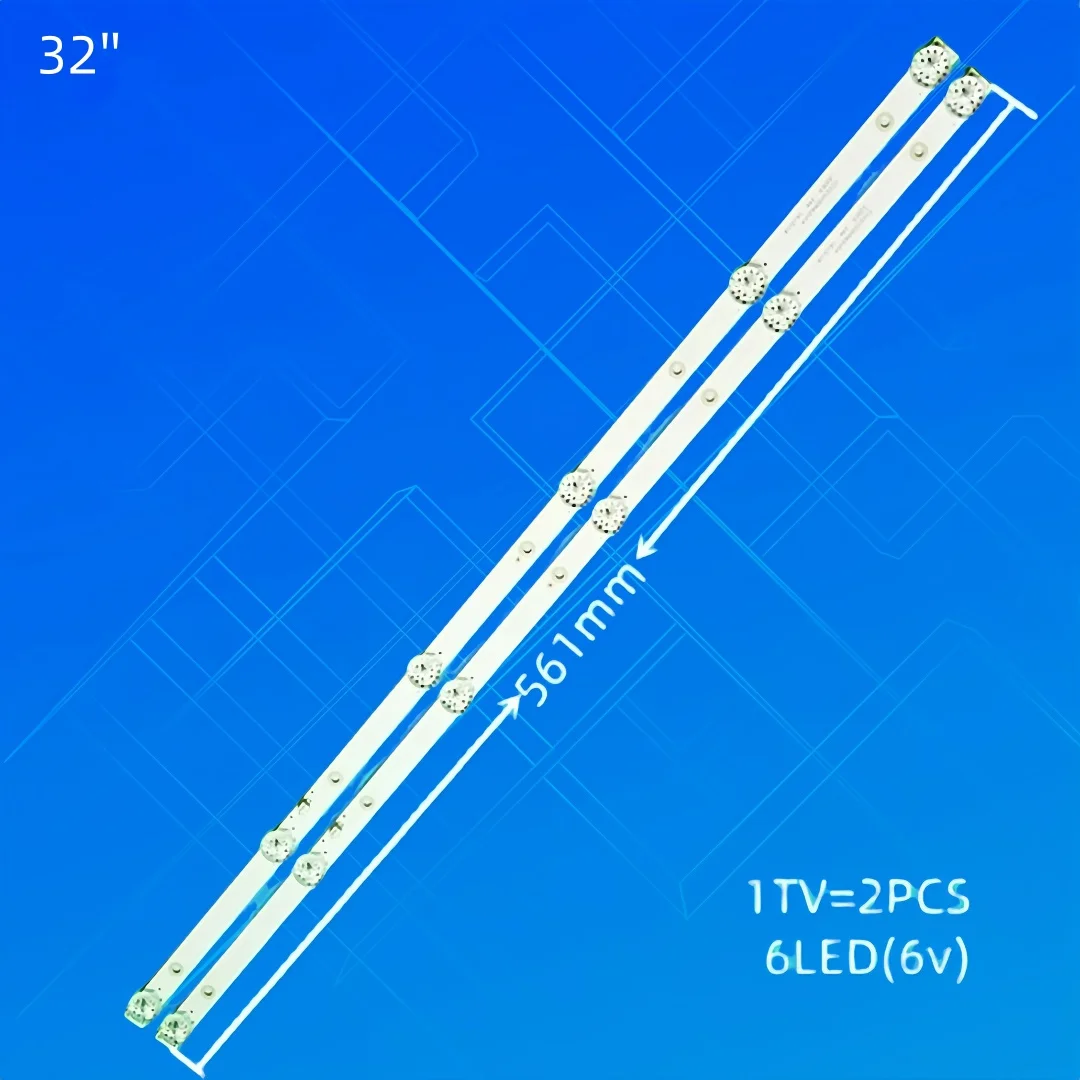 LED  strip For TV LE-32ZTHS25, LE-32ZTHS21, LE-32ZTH07, AKIRA 32LED01T2M, CC02320D562V04, LE-8822A, SJ.HL.D3200601-2835BS-F