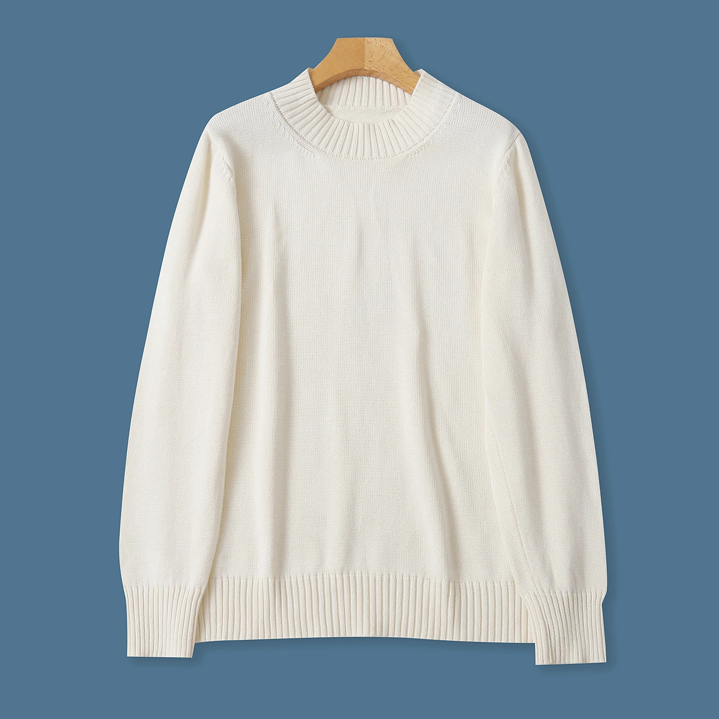 

Simple Cotton Yarn Long Sve f High Collar Pure Color Sweater Spring Autumn New Sle Women's Faion Versatile Long Sle...