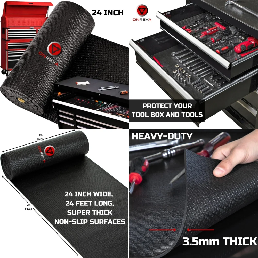 

Tool BoxNon Slip Tool Box Drawer Liner for Chest Cabinet Rolling Cart Durable Protective Mat