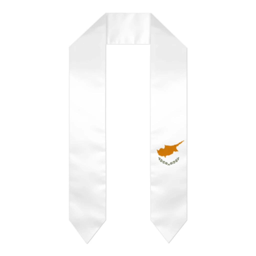 Выпускной пояс с флагом Кипра, крутой шарф, шаль, палантин, сапфирово-синий цвет со звездной полосой, аксессуар для бакалавриата, лента 180*14 см Выпускной пояс с флагом Кипра, крутой шарф, шаль, палантин, сапфирово-синий цвет со звездной полосой, аксессуар для бакалавриата, лента 180*14 см