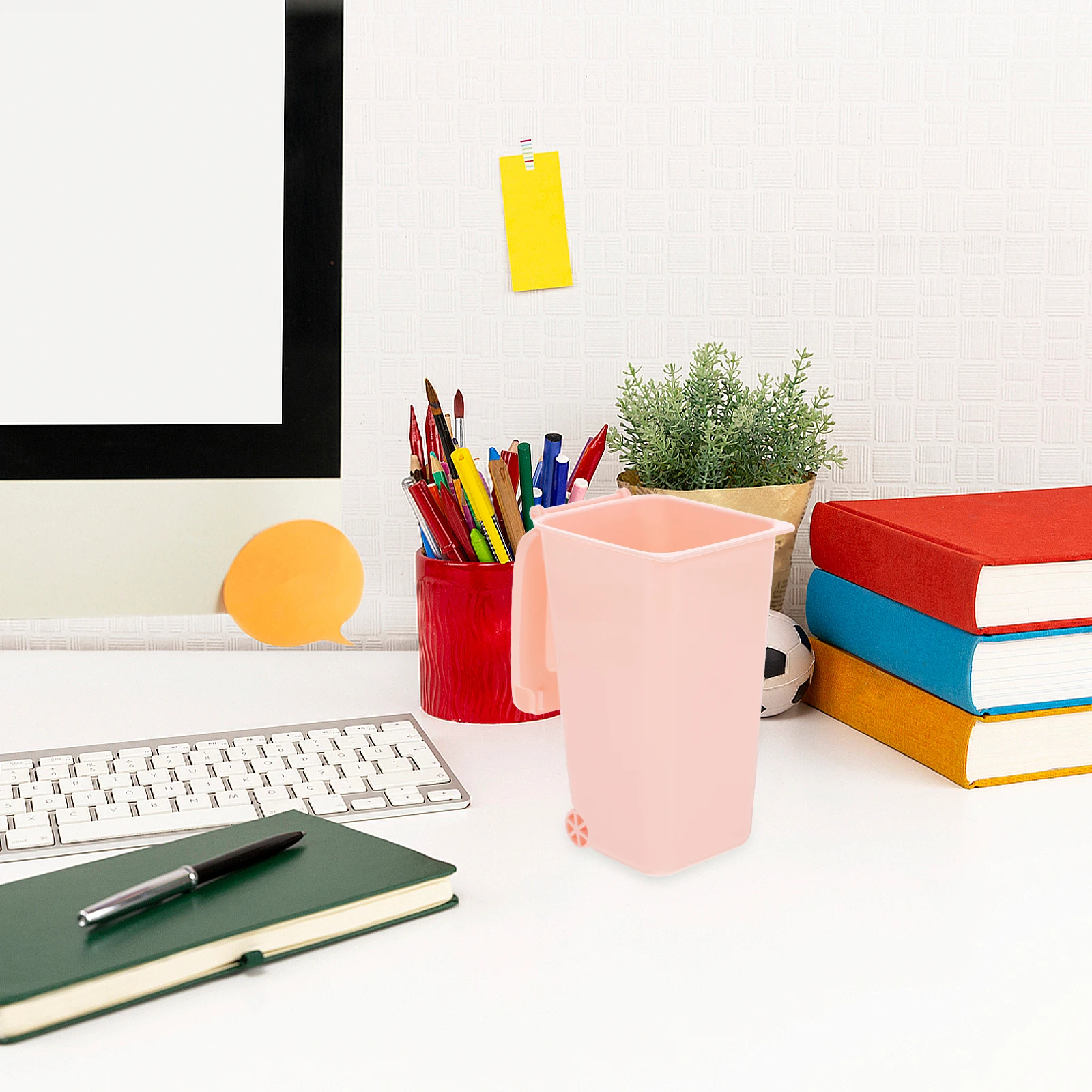 

Pretty Holds Desktop Storage Box Mini Trash Can Garbage Small Table Decorative Trashcan Waste Bin Pink Creative Office