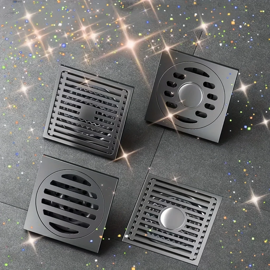 1pc Square Shower Floor Drain,Shower Drain Cover Easy To Install And Clean,Stainless Steel Filter Mesh,Bathroom Accessories