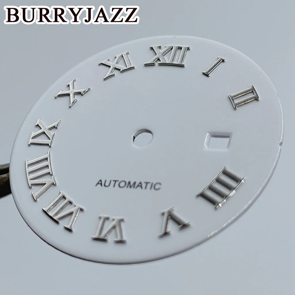 BURRYJAZZ 24.5mm No Logo NH05 Watch Dials White Black Rose Gold Brown Pink Purple Dial Fit NH05 NH06 Case Crown