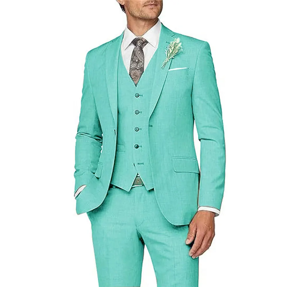 

DV050 Customized 3 Pieces Fashion Men Slim Fit Wedding Suits Blazers Jacket Vest Pants Formal Party Suit Male Trajes De Hombre