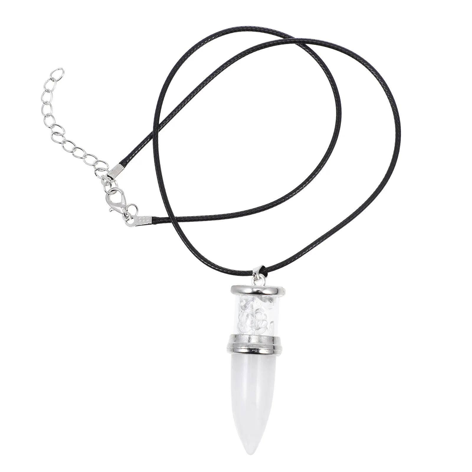 

White Crystal Stone Necklace Elegant Clavicle Chain Clavicle Chain Fashion Accessory Natural Stone Stylish Necklace