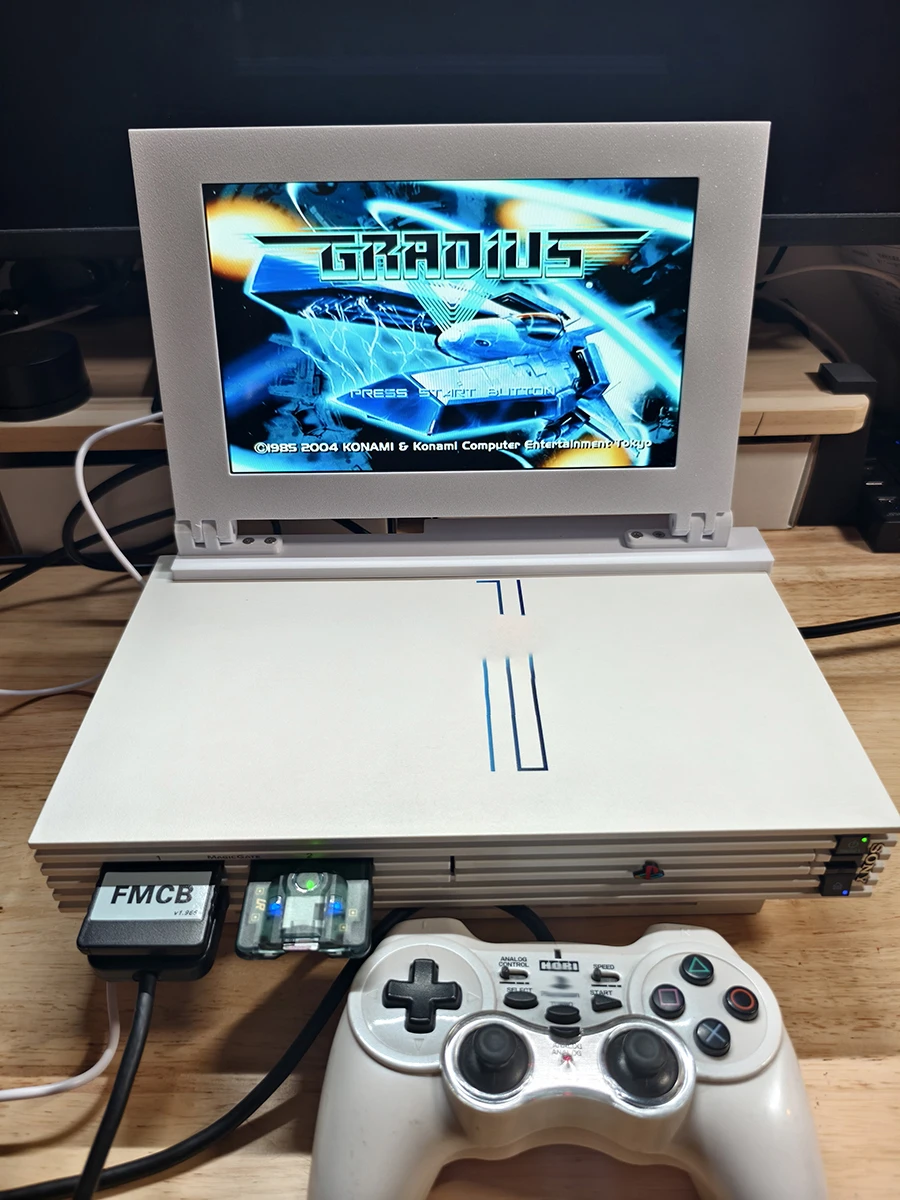 Écran portable de 10,1 pouces, écran de console de jeu d'arcade rétro PS2, mini moniteur 16:9 avec stéréo pour version épaisse PS 2