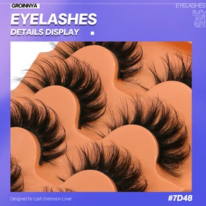 Lalenneya-Experten von niedlichen Wimpern, russischen Wimpern, falschen Wimpern, dick, weich, zusammengerollt, gefälschte Wimpern, Make-up, Band 8d, 5 Paare 8 Hauptverkäufe können Fringe - №8