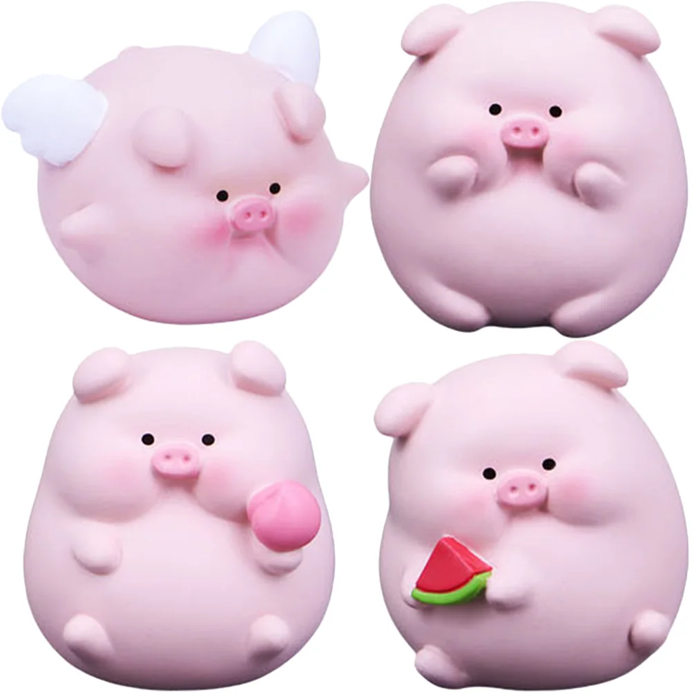 

4Pcs Cute Piggy Decoration Resin Small Pig Statue for Desktop Car Dashboard Shelf Garden Decor Miniature Animal Ornament Lovely