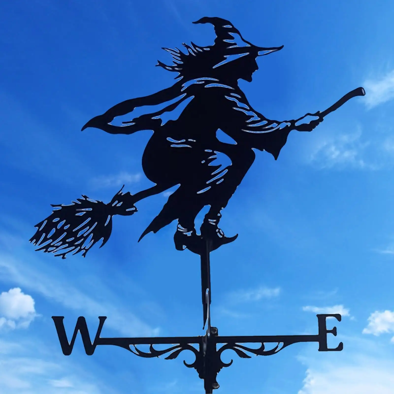 

30-Inch Weathervane with Witch Pattern Ornament, Garden Stake Weather Vane Professional Measuring Tool Garden Yard