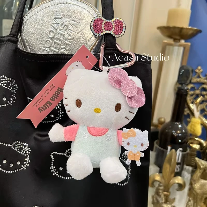 

Мультяшная серия «Hello Kitty Bear Hugging», плюшевая кукла, кавайная фигурка, куклы, игрушки, брелок для ключей, сумка, аксессуары, праздничные подарки для девочек