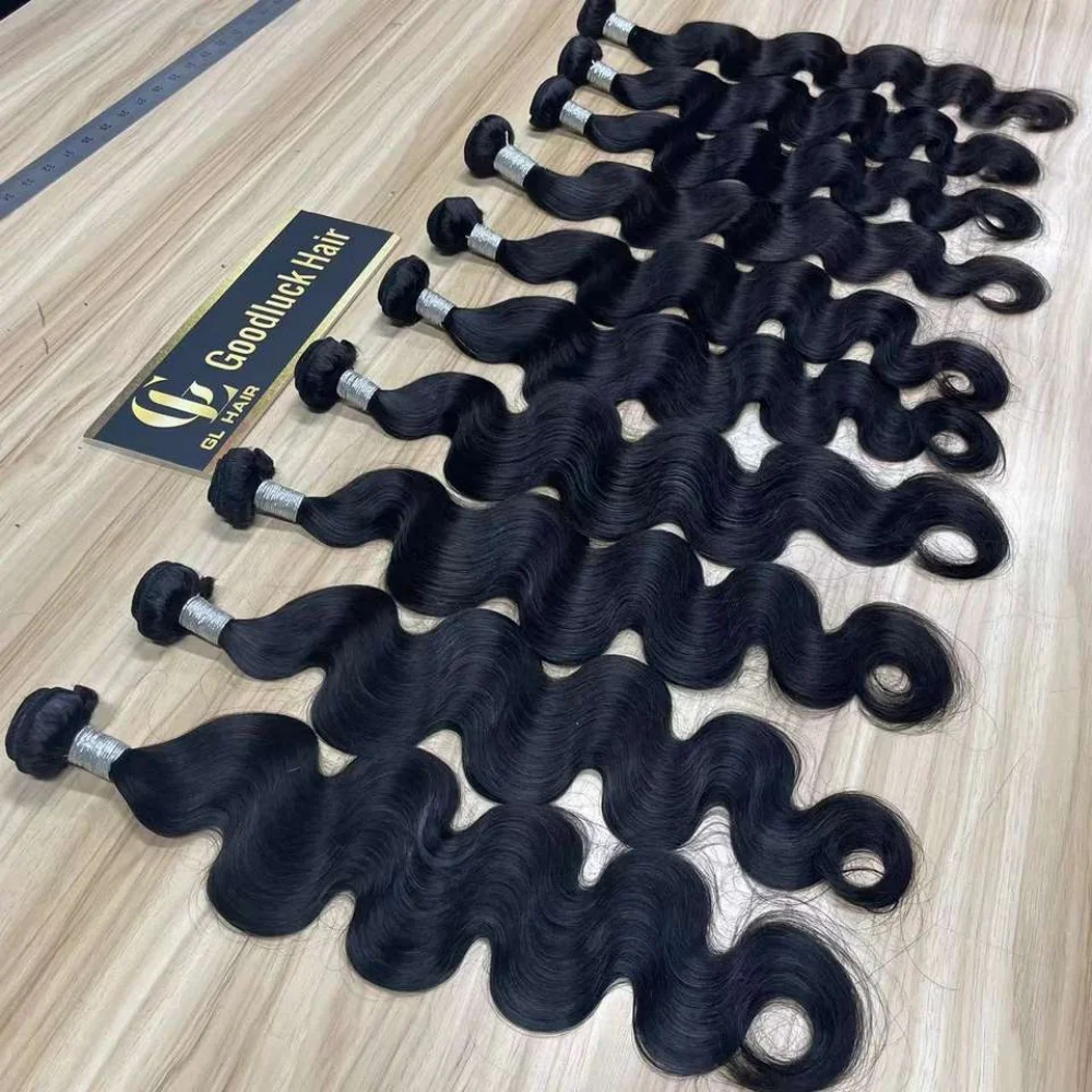 

12A Body Wave 100% Unprocessed Raw Virgin Human Hair Bundles 10-30 inches Hair Weave Extensions #1B Natural Color For Women