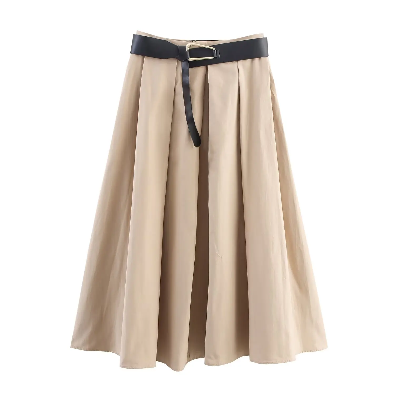

Topenomi Skirts Women 2025 Autumn Winter Belt Waisted Cape Style Pleated A-line Mid Length Skirt Korean Elegant Fashion Faldas