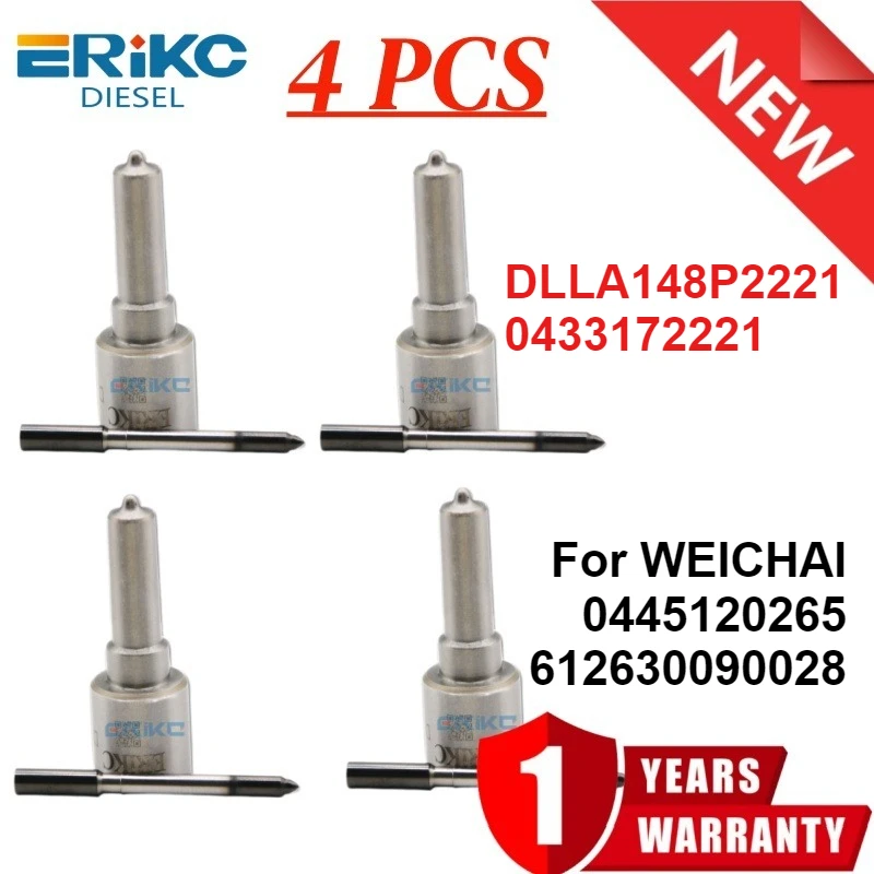 Diesel Nozzle DLLA148P2221 00986AD1016 Diesel Injector Nozzle 0 433 172 221 for WEICHAI 0445120265 612630090028 0 445 120 265